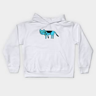 Cool Cat - Blue cat Kids Hoodie